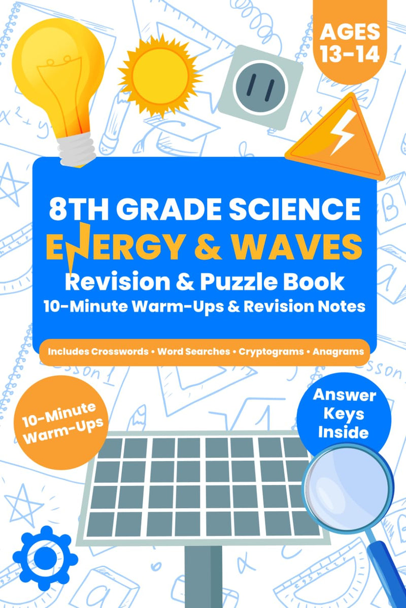 Cover of 8th Grade Science: Energy & Wave Science Puzzle Book