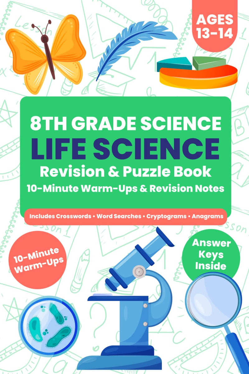 Cover of 8th Grade Science: Life Sciences & Biology Puzzle Book